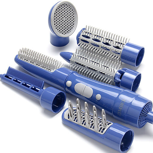 11169 Фен 7 насадки 2 скорости СИНИЙ 700Вт ZM(х12)