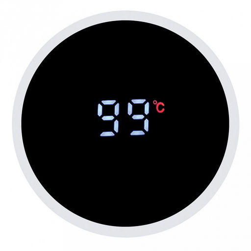 Термос из нержавеющей стали с узкой горловиной 0,45л Оливер д6,3см, h22см, горло д5см, съемная сетка-фильтр, сенсорный индикатор температуры (несъемная батарейка), герметичная крышка, покрытие - белое, глянцевое, TalleR (Китай) - Домашняя мода фото 3