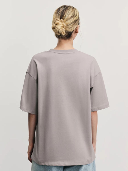 Базовая футболка оверсайз из хлопка / Zarina  фото 5