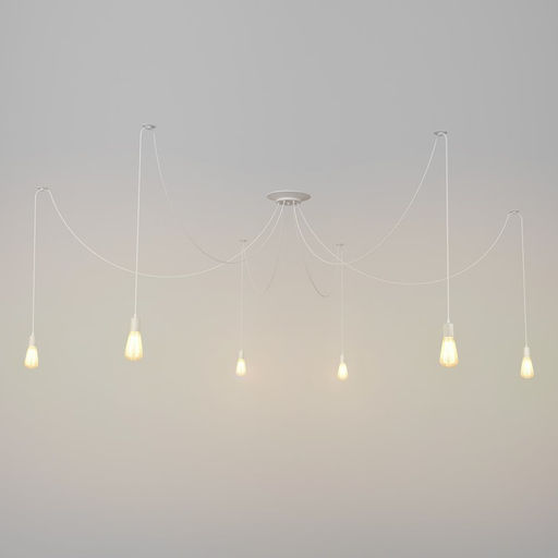 Светильник BayerLux «Скин паук», 6×40 Вт, E27, 30×30×20-150 см, белый