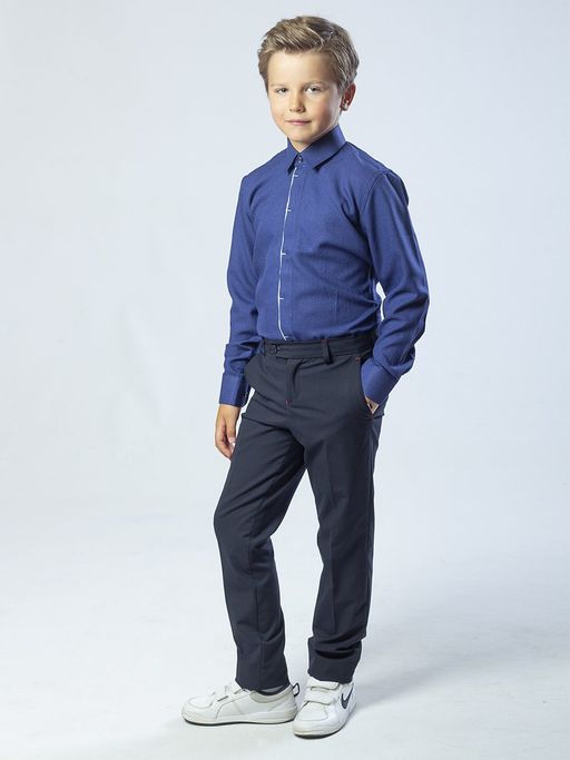 Сорочка приталенного силуэта для мальчика NB8ld1111010PR темно-синий
