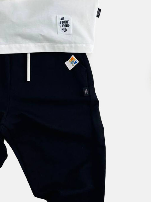 Брюки для мальчика штаны спортивные 22-0509 черный|красный - Mini maxi фото 14