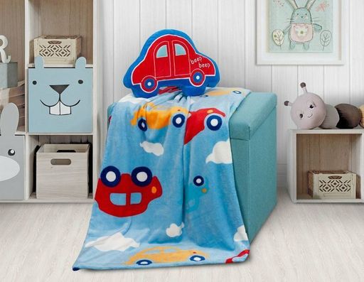 Покрывало-плед Машинки фланель-микрофибра 150*200 см. - Лен поволжья фото 2