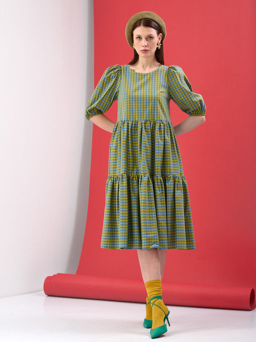 Платье с рукавами-буфами OD-789-4