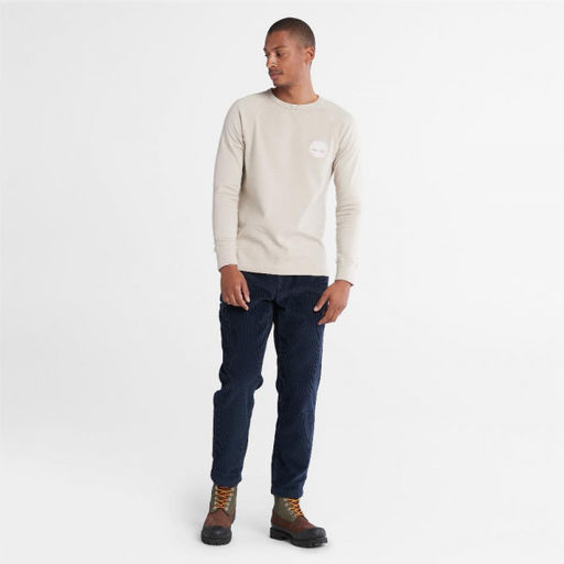 Мужская футболка с длинным рукавом Timberland Longsleeve Crew Knit бежевая  фото 5
