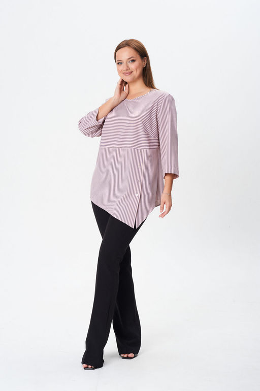 Блуза Modema 769/2 розово-серая полоска