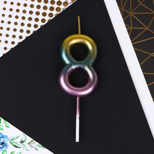 Свеча в торт 8, радужная - Страна карнавалия фото 3