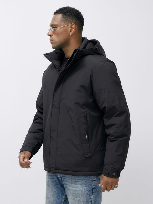 Куртка спортивная мужская зимняя большого размера черного цвета 633Ch - Mtforce фото 8