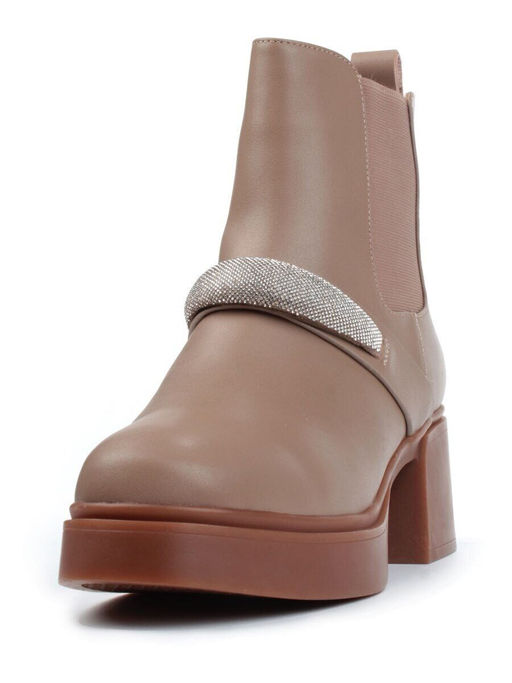 04-M904A 987-31M-2 DK. BEIGE Ботинки зимние женские (натуральная кожа, натуральный мех)