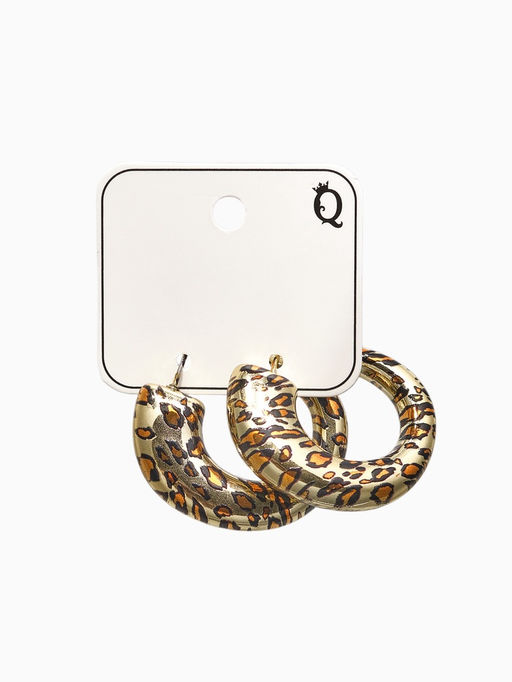 Серьги пластик Леопард, цвет золото - Qf фото 3