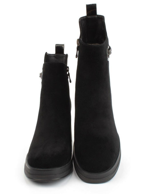 04-M3-837 BLACK Ботильоны зимние женские (натуральная замша, натуральный мех)