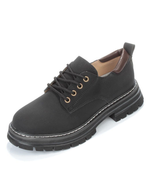 03-P8204-2 BLACK Полуботинки женские (натуральная кожа, нубук) - No name фото 6