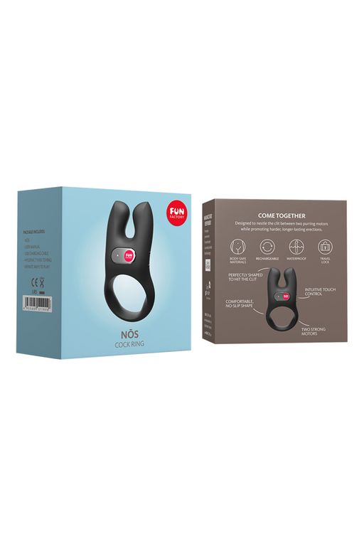 Кольцо эрекционное Fun Factory NOS с вибрацией, силикон, черное, 8 см  фото 5