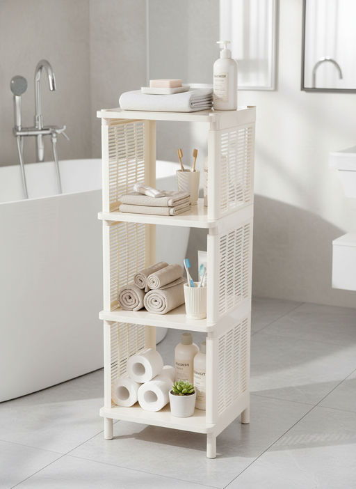 Полка напольная "Лайт" 4-х секцион. (бежевый) М7557