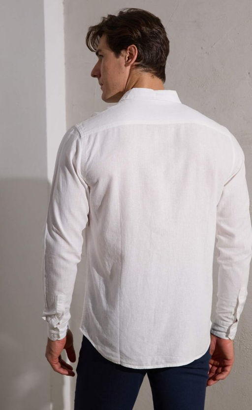 Рубашка д/р лен F111-0450-1 white