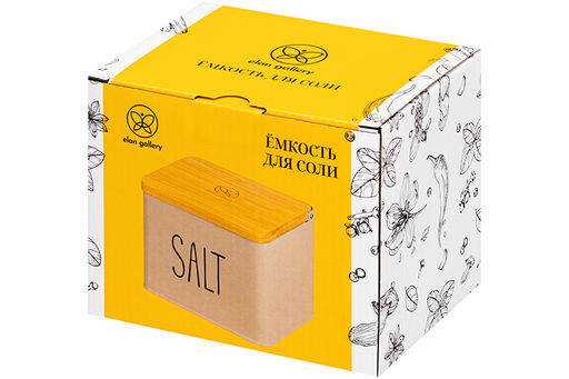 Емкость для хранения 1,5 л 14*11*11 см SALT с деревянной крышкой, бежевая - Elan gallery фото 8