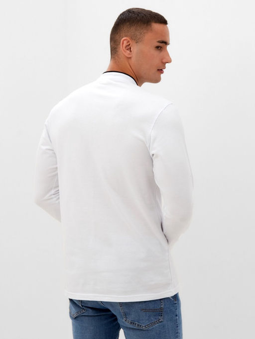 Лонгслив поло мужской MINAKU: Basic line MAN, белый, размер 46