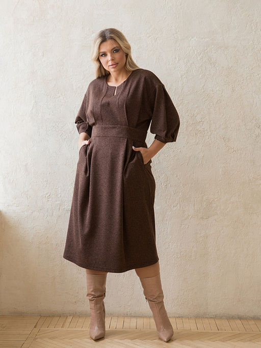 Платье 1360 коричневый - Novita фото 2