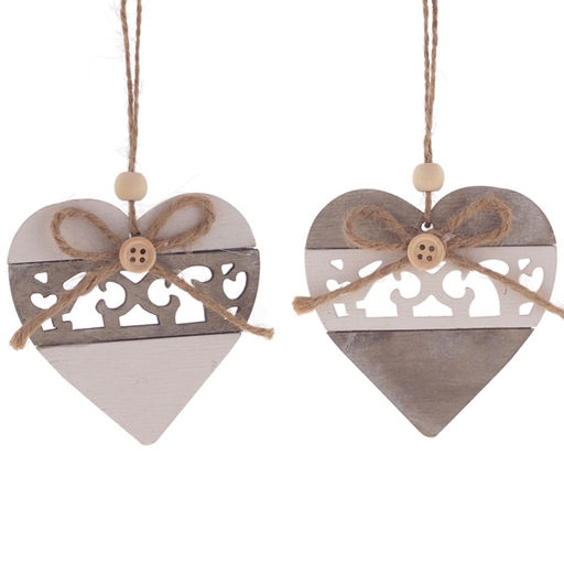 Украшение новогоднее "Сердце", L8 W0,7 H8,5 см, 2в.