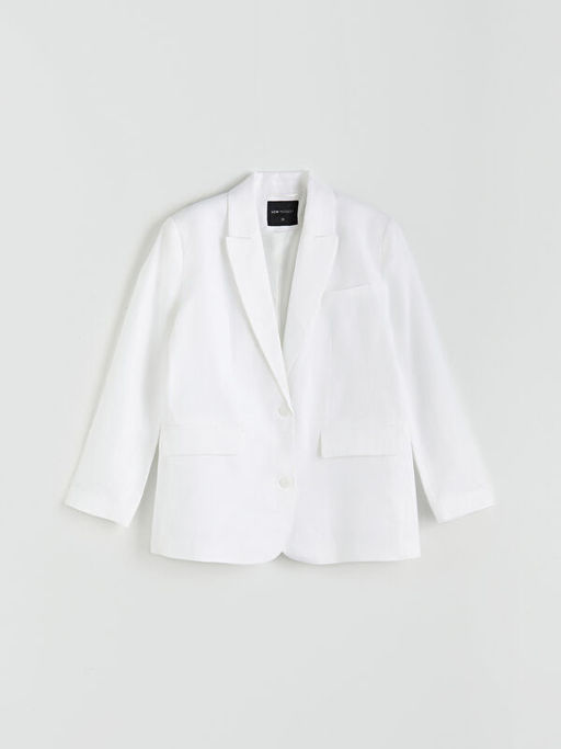 %100 Keten Kad?n Blazer Ceket