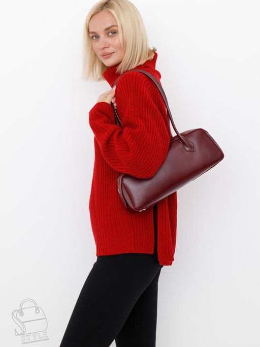 Сумка женская кожаная 6003LP burgundy Polina&Eiterou