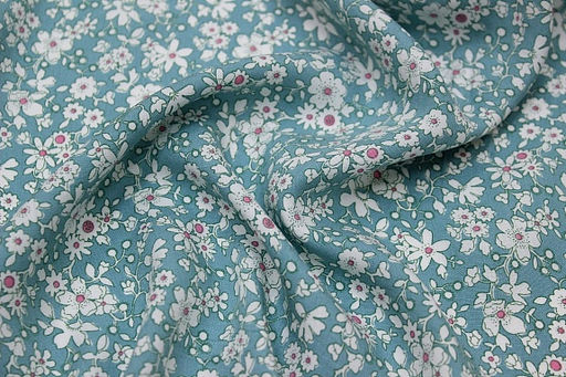 Штапель Малика цв.бирюзово-зеленый винтаж-2, СОРТ2, ш.1.42м, вискоза-100%, 90гр/м.кв - Купава фото 6