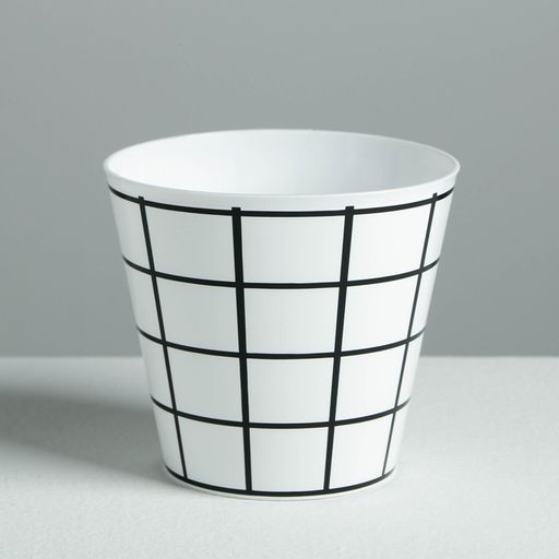 Цена за 2 шт. Кашпо для цветов «Черно-белая клетка», 0.8 л, 11×12 см