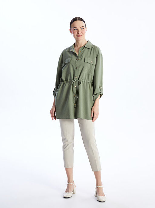 D?z Uzun Kollu Kad?n G?mlek Tunik