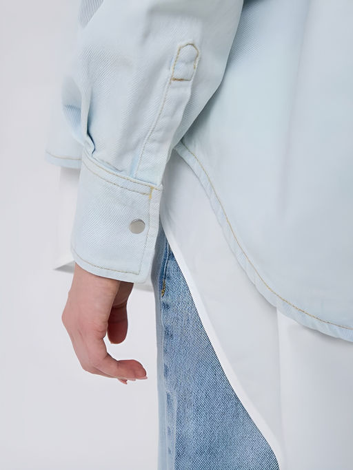 Женская рубашка джинсовая свободного кроя укороченная МАРГАРЕТ (MARGARET) / Lee Cooper  фото 7