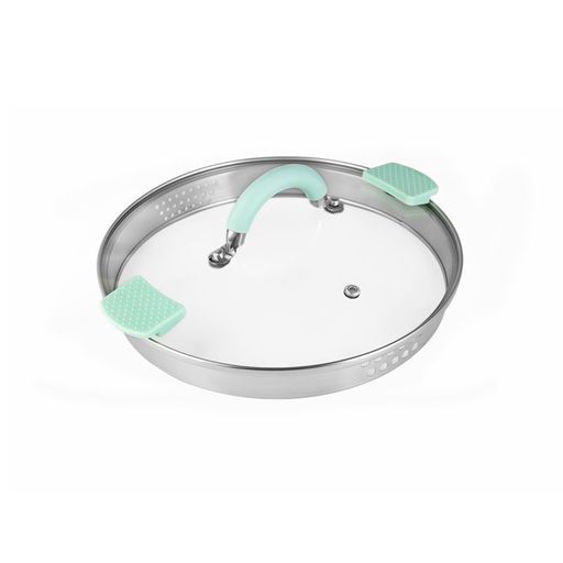 LR02-543 Кастрюля LARA (нерж) MINT 22x12см, 4,4л, носик, индукционное дно, крышка с бортом  фото 6