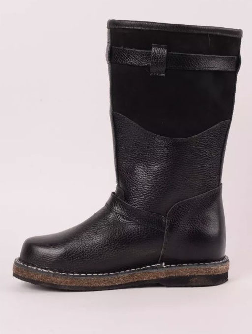 Сапоги Монголки черные с замком, войлочная подошва,