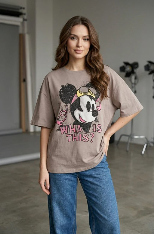 K13602 Футболка OVER SIZE (хлопок) ТМ_ПУДРА