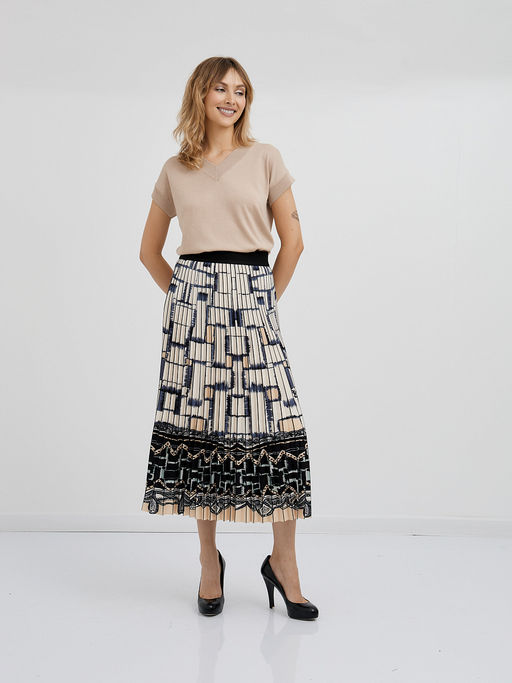 юбка плиссированная с абстрактным узором - Glenfield фото 2