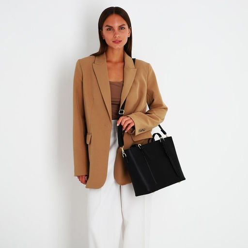 Сумка-шопер на молнии, цвет чёрный - Simaland фото 4