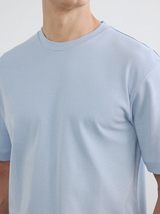 Relaxed Fit Bisiklet Yaka Erkek Ti??rt