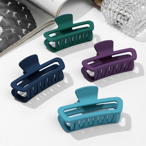 Цена за 12 шт. Крабик для волос «Матовый», прямой округление, 7.5 см, МИКС