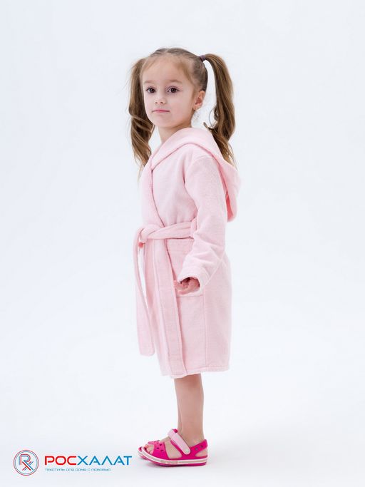 Детский махровый халат с капюшоном розовый МЗ-04 (7)