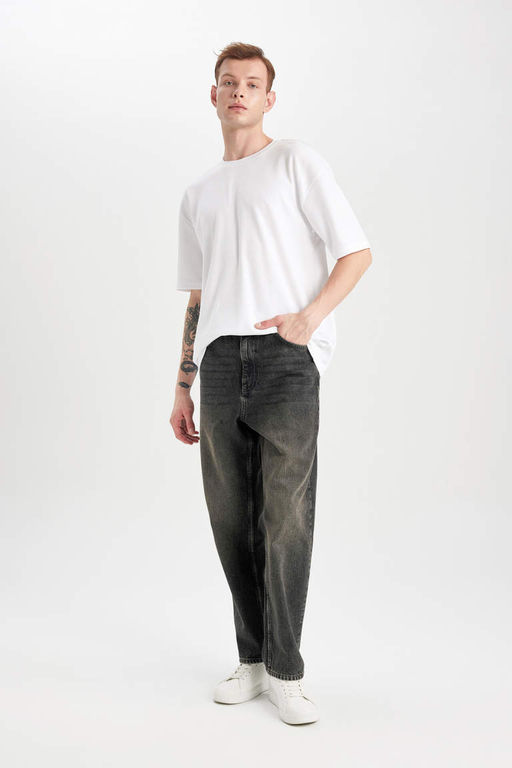 Широкие джинсовые брюки Baggy с нормальной талией и широкими штанинами - Defacto фото 5