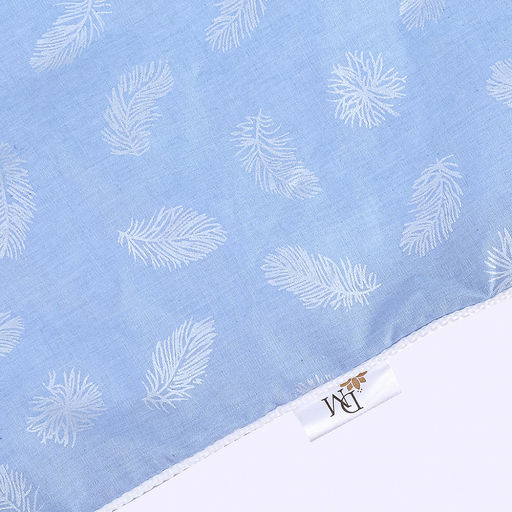 Наперник пуходержащий 60х60см Перышко на голубом, тик смесовый 135г/м2 (хлопок 80%, полиэстер 20%), на молнии, упаковка ПП 22х30см, Домашняя мода (Россия)  фото 7