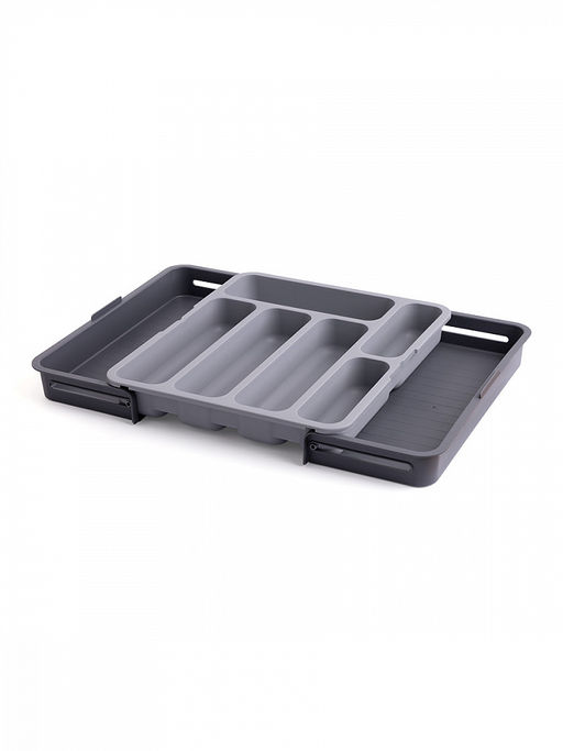 Органайзер для столовых приборов 31x35,5x5,5 серый полипропилен - Denastia фото 3