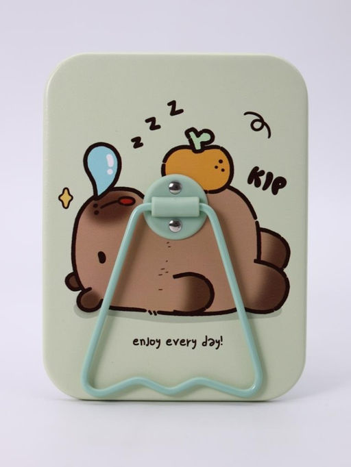 Зеркало настольное "Capybara is happy one", зеленое, 12*15,6 см