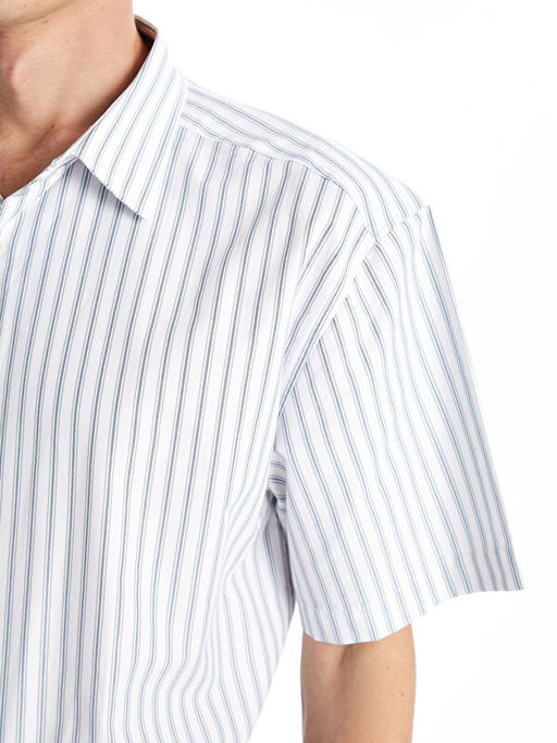 Rahat Kal?p K?sa Kollu ?izgili Erkek G?mlek