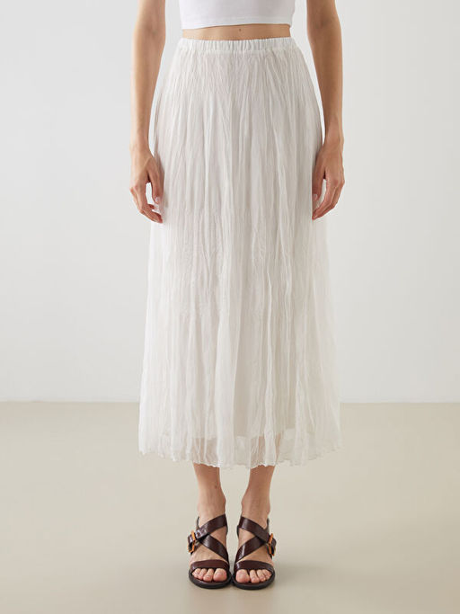 Beli Lastikli Pileli Etek