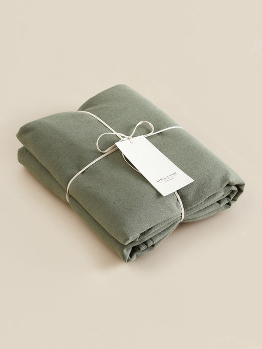 Простыня на резинке SL Home Linen collection 200*200+30 см , цв.зелёный, лён30%/хлопок70%