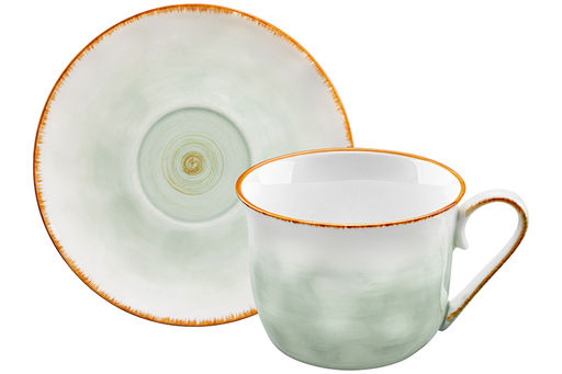 Чайная пара 2 пр. 450 мл 14*11*8,5 см Кантри, зеленый, фарфор - Elan gallery фото 5