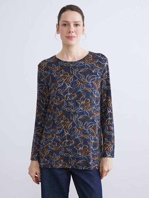 Bisiklet Yaka Desenli Bluz