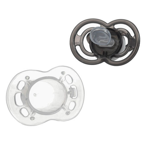 Соска - пустышка силиконовая ортодонтическая M&B «Слоник», от 0 мес., с колпачком, черный