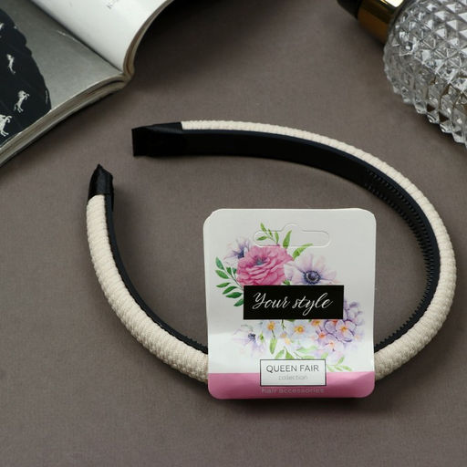 Цена за 2 шт. Ободок для волос «Молли», текстура, 1.2 см, МИКС