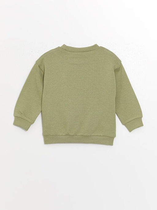 Bisiklet Yaka Bask?l? Erkek Bebek Sweatshirt ve E?ofman Alt 2li Tak?m - Waikiki фото 3