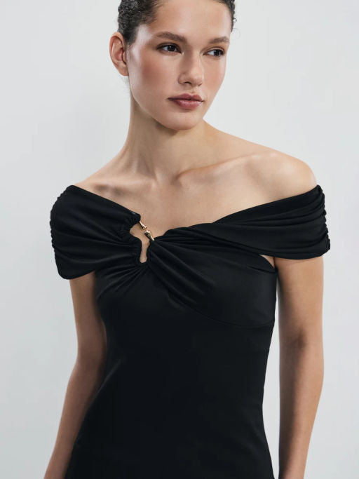 Платье миди с открытыми плечами / Zarina